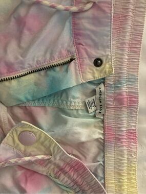 American Eagle Outfitters Pastel Tie-Dye Swim Shorts - Pink, Blue, Yellow